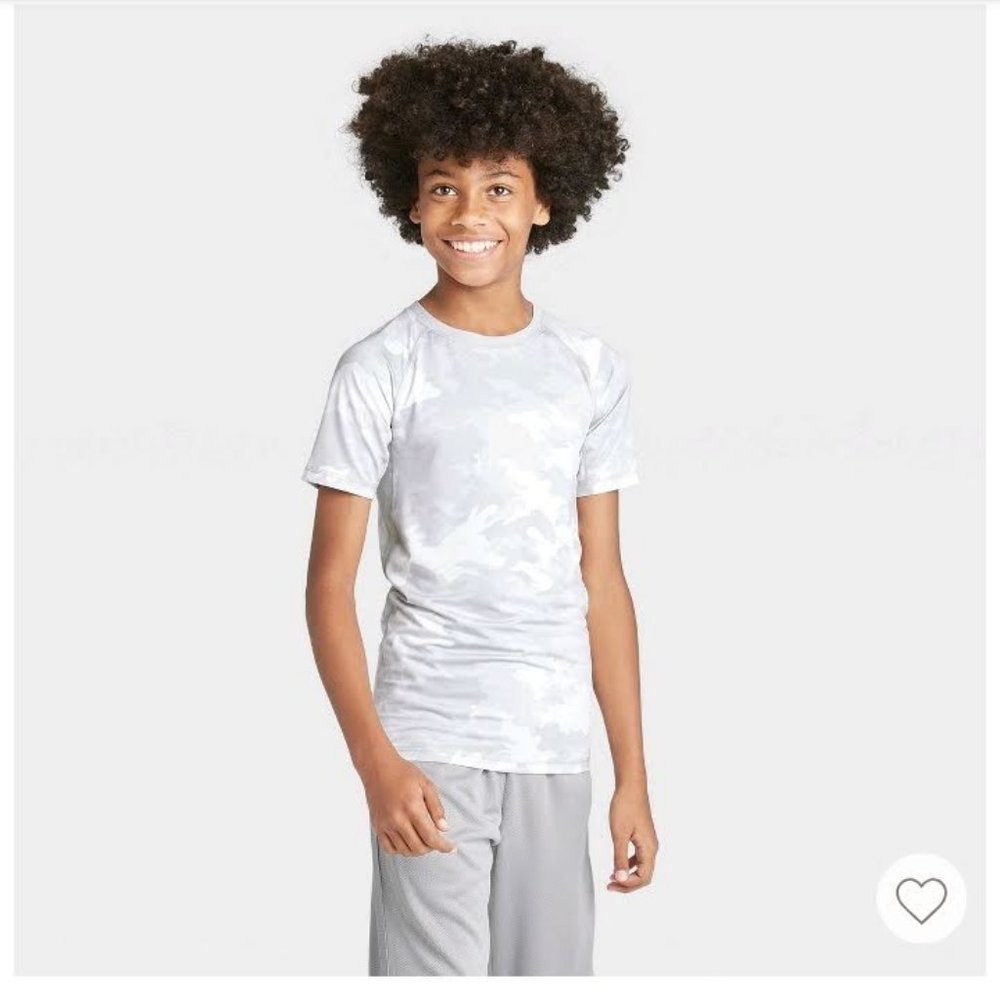 Boys' Fitted Performance T-Shirt Light Gray